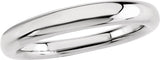 14K White Gold 3.5 mm Comfort-Fit Half Round Tapered Band
