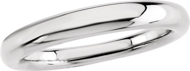 14K White Gold 3.5 mm Comfort-Fit Half Round Tapered Band