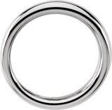 14K White Gold 3.5 mm Comfort-Fit Half Round Tapered Band