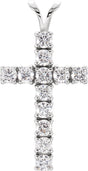 14K White 1 1/4 CTW Lab-Grown Diamond Cross Pendant