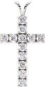 14K White Gold 1 1/4 CTW Lab-Grown Diamond Cross Pendant
