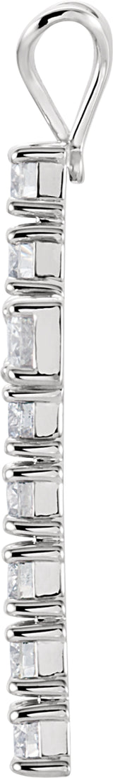 14K White Gold 1 CTW Natural Diamond Cross Pendant