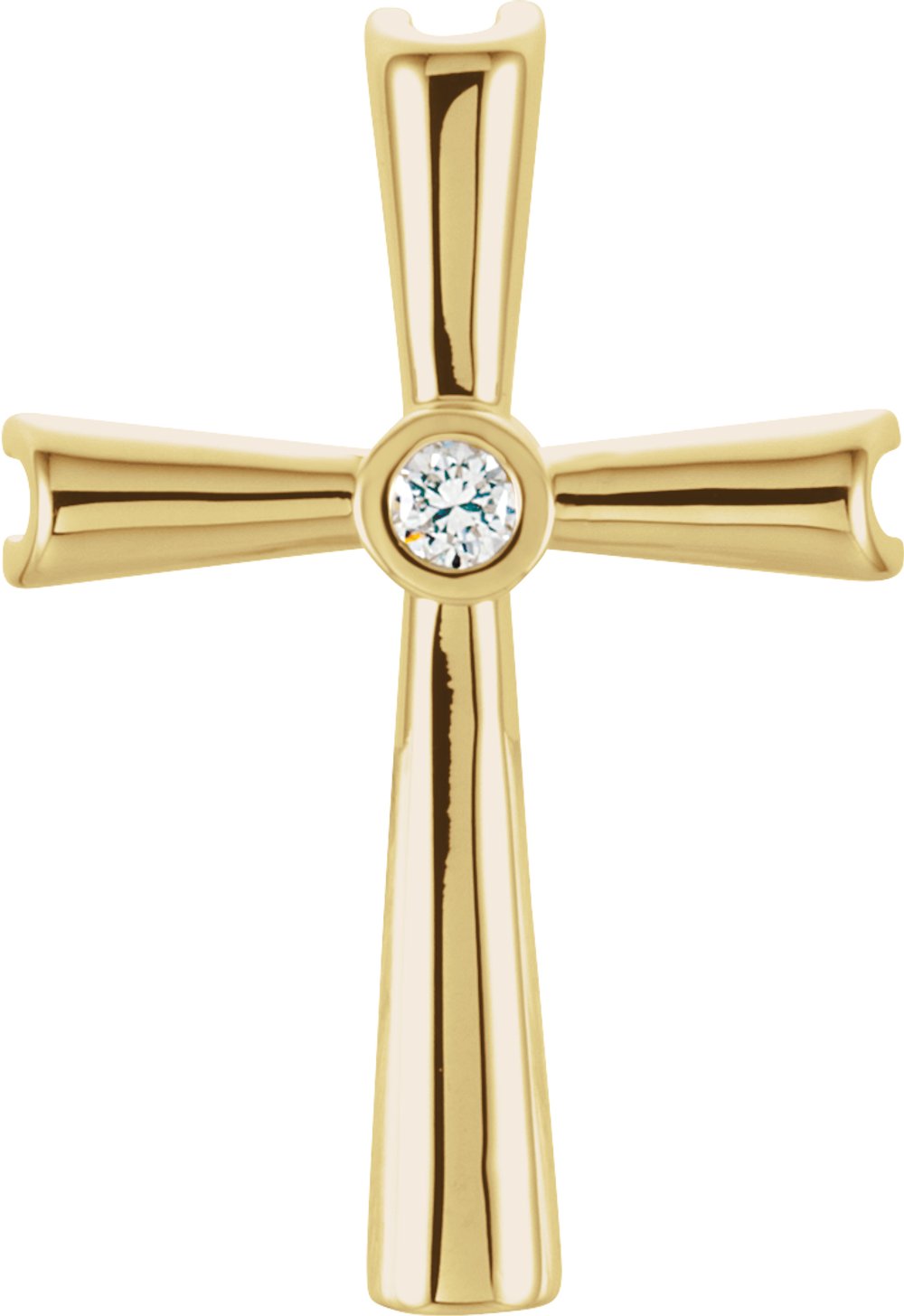 14K Yellow .04 CTW Natural Diamond Cross Pendant