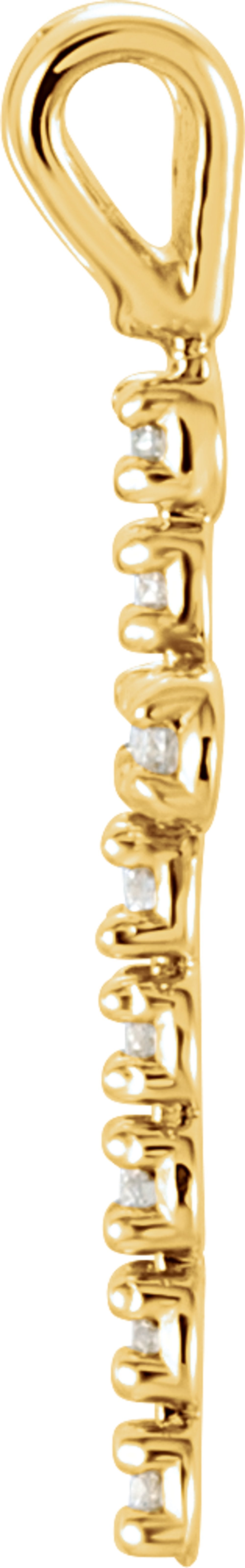 14K Yellow Gold 1/10 CTW Natural Diamond Cross Pendant