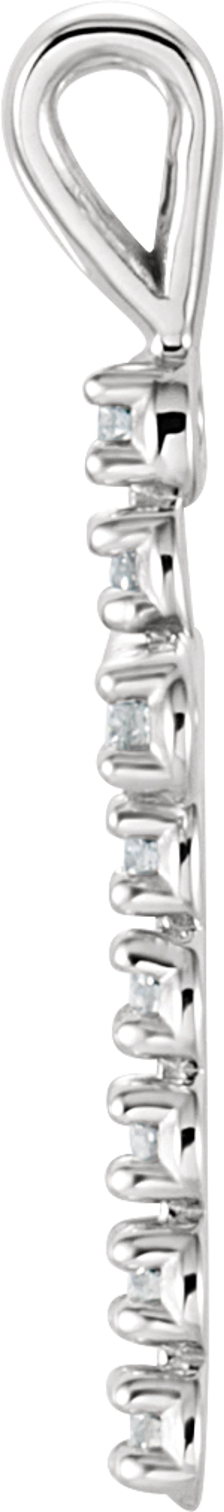 14K White Gold 1/8 CTW  Lab-Grown Diamond Cross Pendant