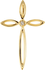 14K Yellow .01 CTW Natural Diamond Cross Pendant