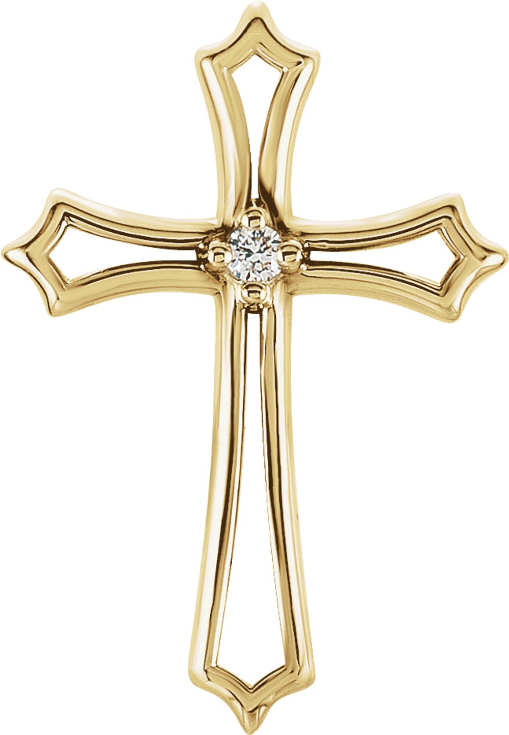 14K Yellow Gold .015 CTW Natural Diamond Cross Pendant
