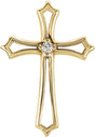 14K Yellow Gold .015 CTW Natural Diamond Cross Pendant