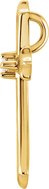 14K Yellow Gold .015 CTW Natural Diamond Cross Pendant