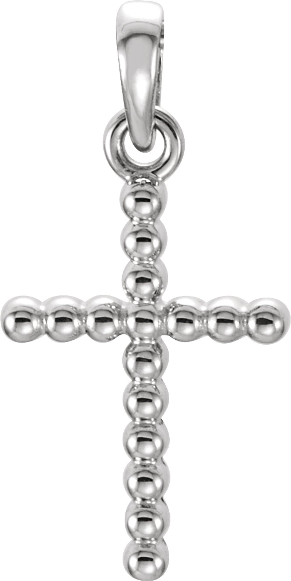 Sterling Silver Beaded Cross Pendant