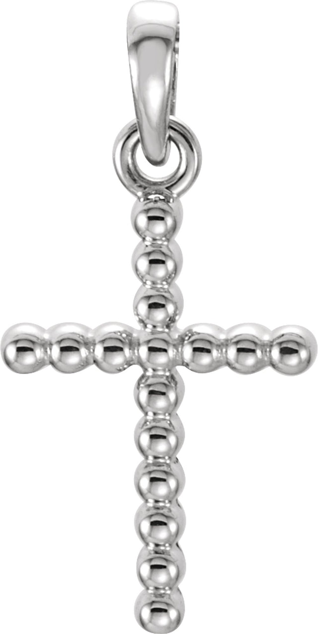 Sterling Silver Beaded Cross Pendant