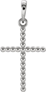 Sterling Silver Beaded Cross Pendant