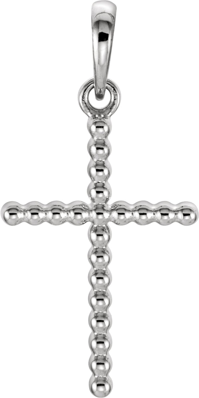 Sterling Silver Beaded Cross Pendant