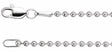 14K White Gold 1.8 mm Hollow Bead 16" Chain
