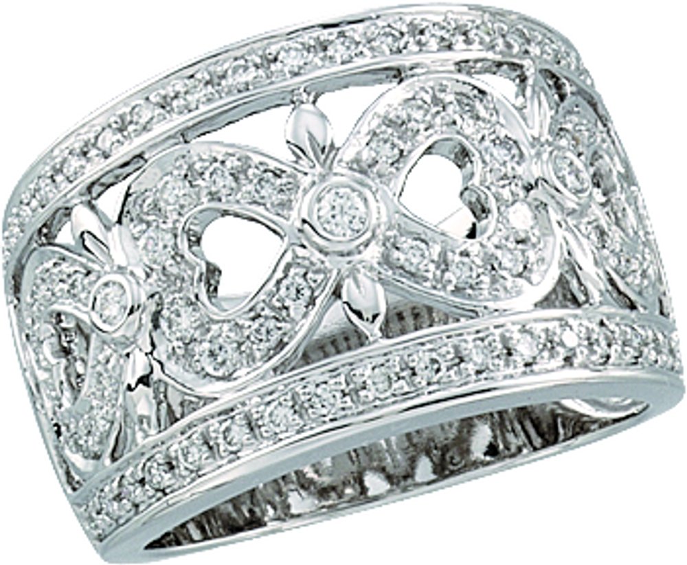 14K White Gold 1/2 CTW Natural Diamond Ring