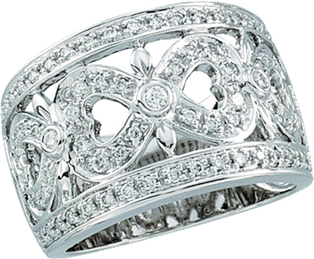 14K White Gold 1/2 CTW Natural Diamond Ring
