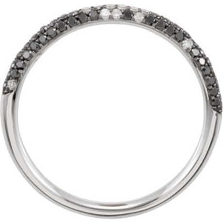 Black Rhodium-Plated 14K White Gold 3/8 CTW Natural Black & White Diamond Pavé-Style Ring