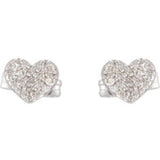 14K White 1/6 CTW Natural Diamond Heart Earrings