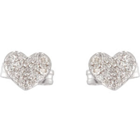 14K White 1/6 CTW Natural Diamond Heart Earrings