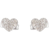 14K White 1/6 CTW Natural Diamond Heart Earrings