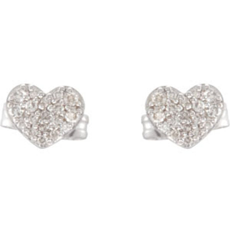 14K White 1/6 CTW Natural Diamond Heart Earrings