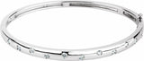 14K White Gold 1/2 CTW Natural Diamond Bangle 6 3/4" Bracelet