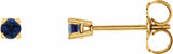 14K Yellow Gold 2.5 mm Natural Blue Sapphire Earrings
