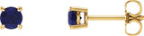 14K Yellow 4 mm Lab-Grown Blue Sapphire Earrings