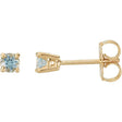 14K Yellow Gold Natural Aquamarine Stud Earrings