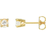14K Yellow Gold 4 mm Natural White Sapphire Earrings