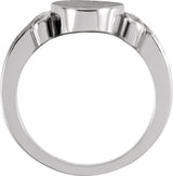 Sterling Silver 15.2x9.2 mm Oval Signet Ring