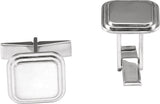 Sterling Silver Posh Mommy® Engravable Cuff Links 