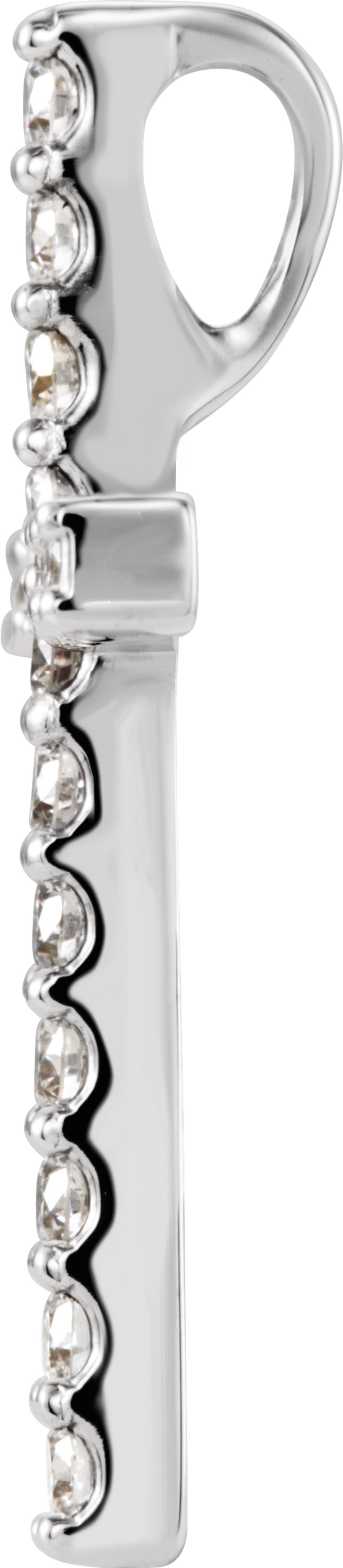 14K White Gold 1/2 CTW Natural Diamond Petite Cross Pendant