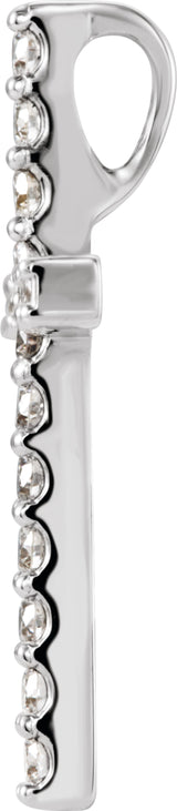 14K White Gold 1/2 CTW Natural Diamond Petite Cross Pendant
