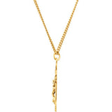 24K Yellow Gold-Plated 36.7x22.3 mm Crucifix 24" Necklace