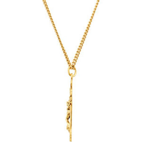 24K Yellow Gold-Plated 36.7x22.3 mm Crucifix 24" Necklace