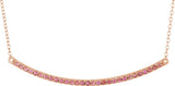14K Rose Gold Natural Pink Sapphire Bar 16-18" Necklace