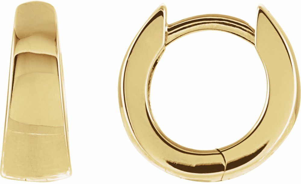 14K Yellow Gold Hinged 10.25 mm Hoop Earrings