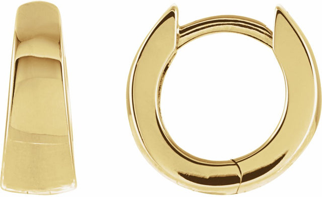 14K Yellow Gold Hinged 10.25 mm Hoop Earrings
