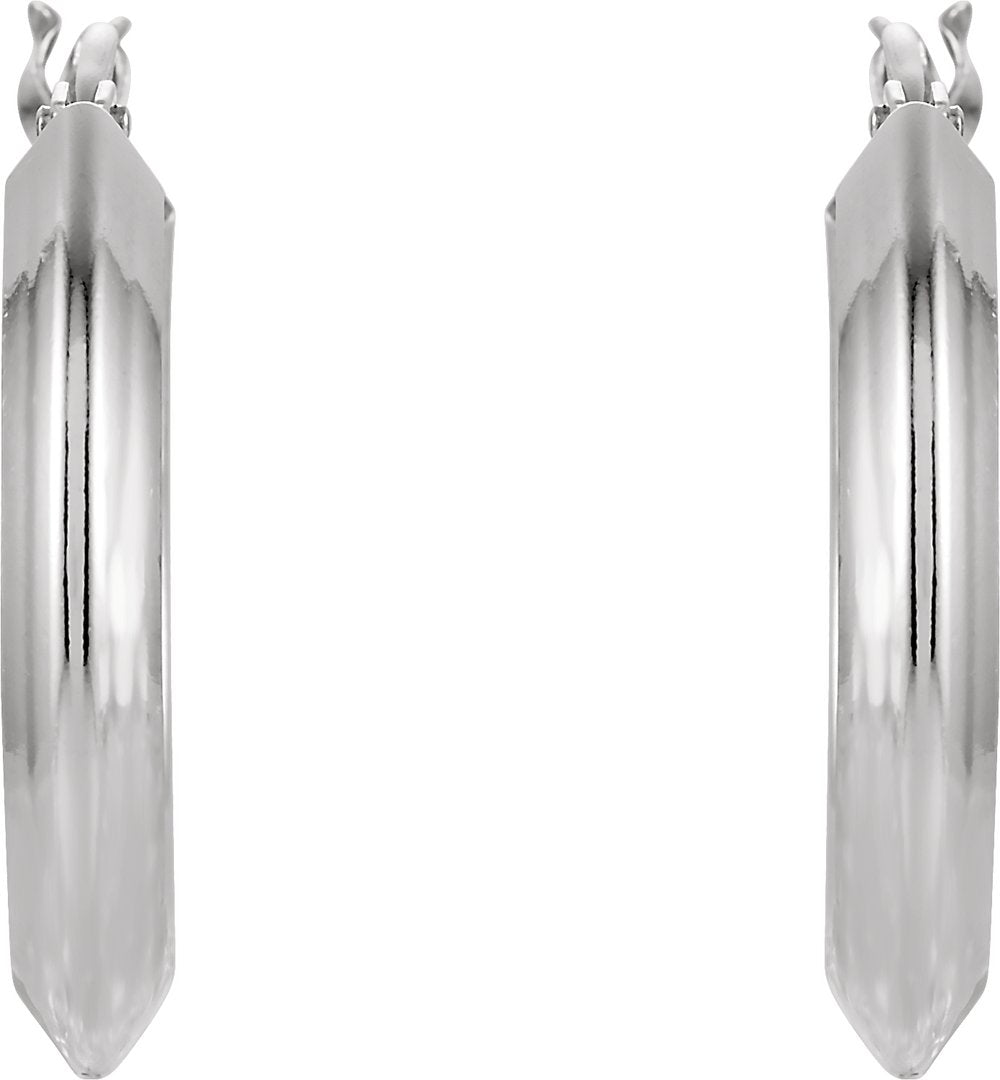 Sterling Silver Knife-Edge Tube 24 mm Hoop Earrings
