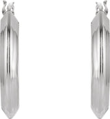 Sterling Silver Knife-Edge Tube 24 mm Hoop Earrings