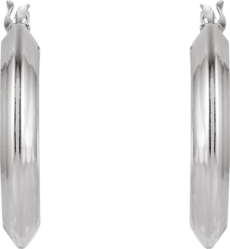 Sterling Silver Knife-Edge Tube 24 mm Hoop Earrings