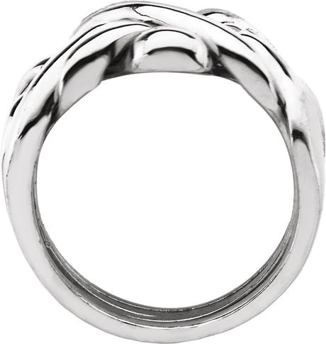 Sterling Silver 12.5 mm Puzzle Band 10