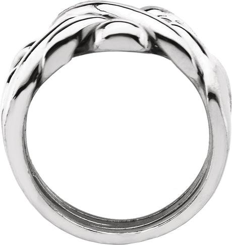 Platinum 12.5 mm Puzzle Ring Size 11