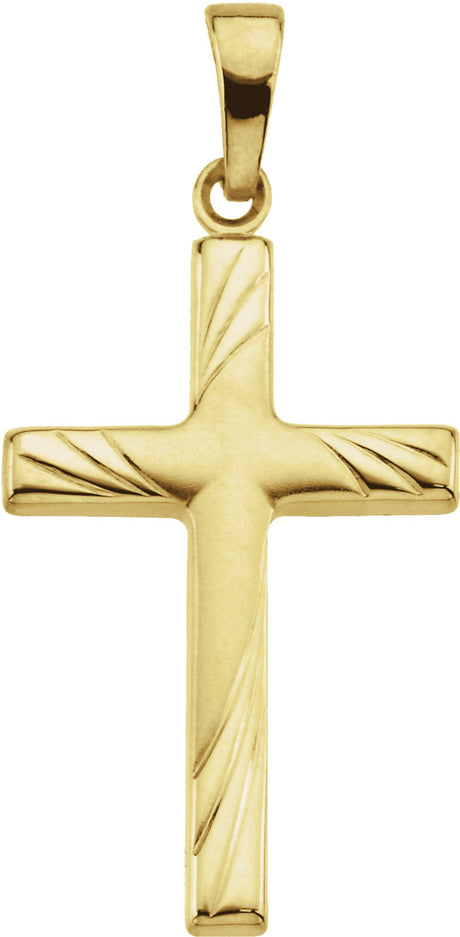 14K Yellow Gold 24x16 mm Cross Pendant
