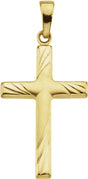 14K Yellow Gold 24x16 mm Cross Pendant