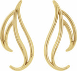 14K Yellow Freeform Earrings