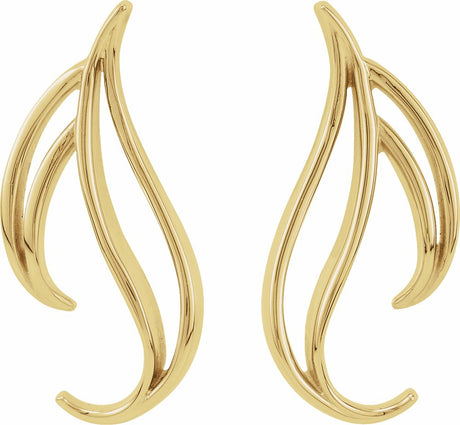 14K Yellow Freeform Earrings