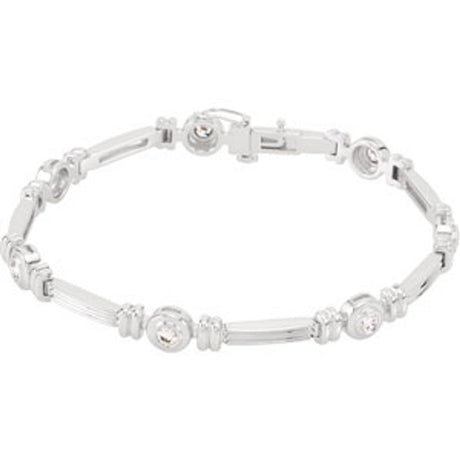 14K White 1 CTW Lab-Grown Diamond Line 7" Bracelet