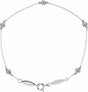14K White Gold 1/3 CTW Natural Diamond Bezel-Set Station 7" Bracelet